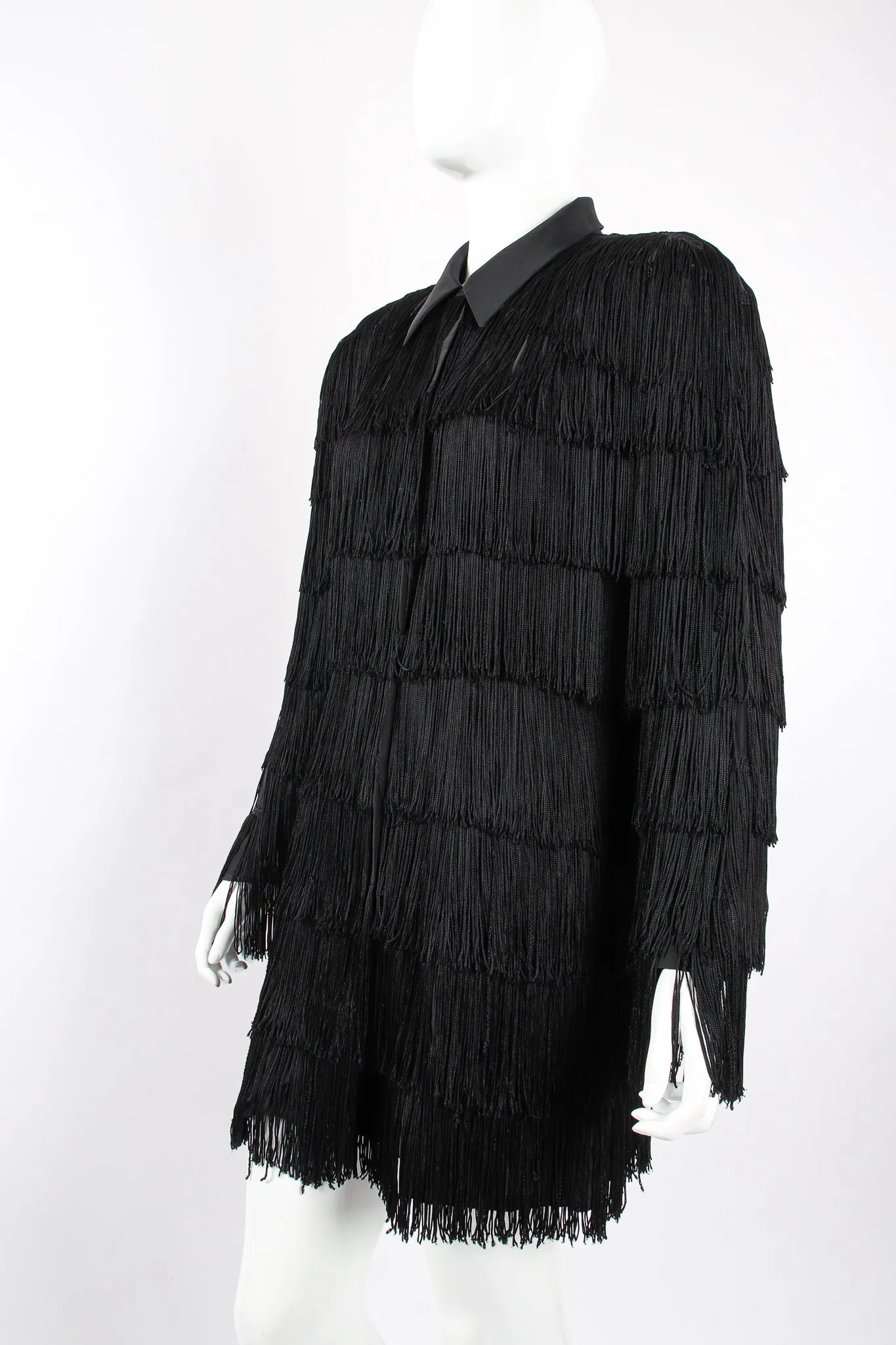 Fringed Shimmy Shirt Dress