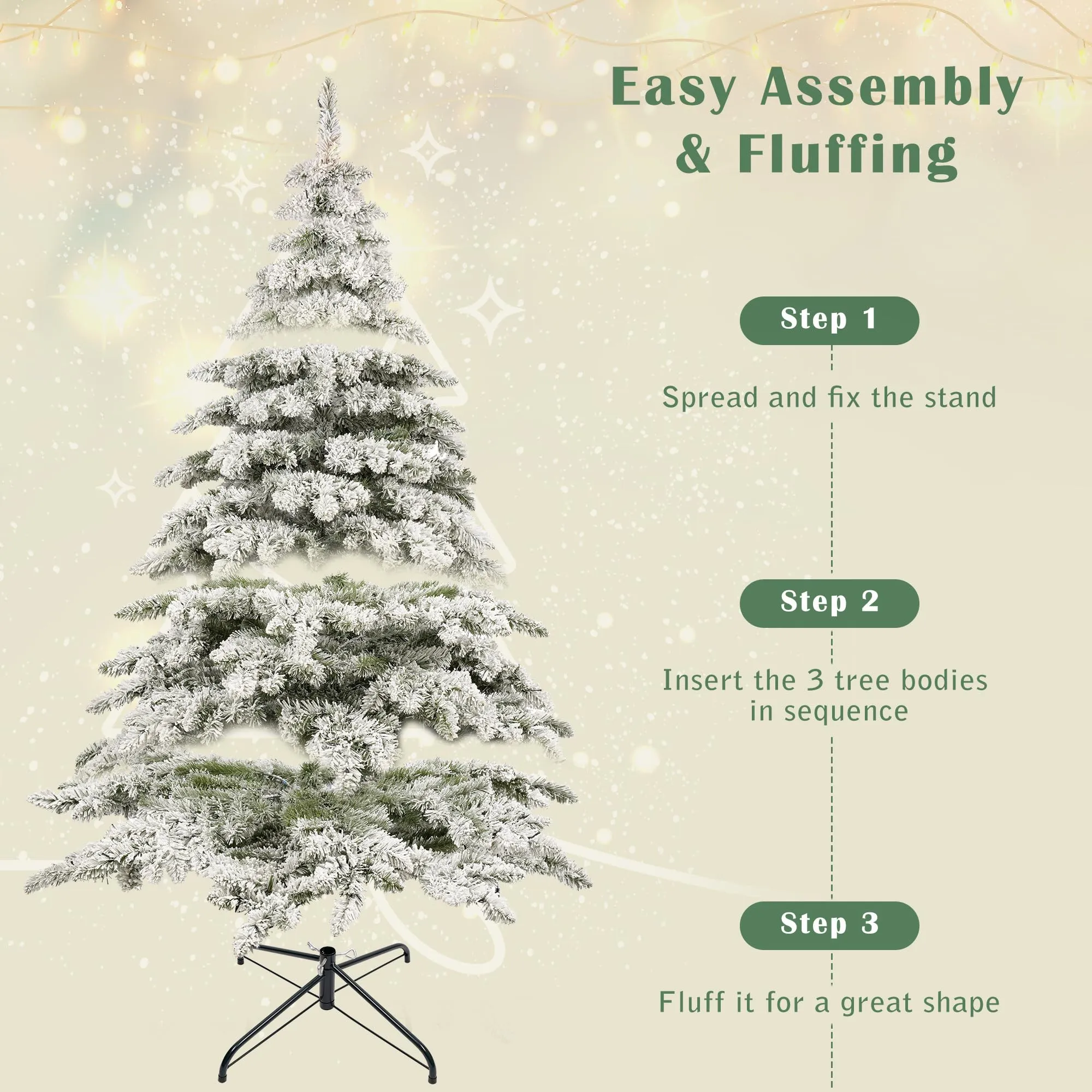 GARVEE 7.5ft Artificial Christmas Tree with 400 LED Lights 1050 Bendable Branches, Christmas Tree Holiday Decoration, Creative Deco