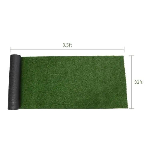 GARVEE Artificial Grass Turf, 3.5FT * 33 FT Artificial Grass Outdoor Rug, Carpet Outdoor Turf, Football Field Turf, Thick Pet Turf, Garden Turf with Drainage Holes, Landscape Customized Available