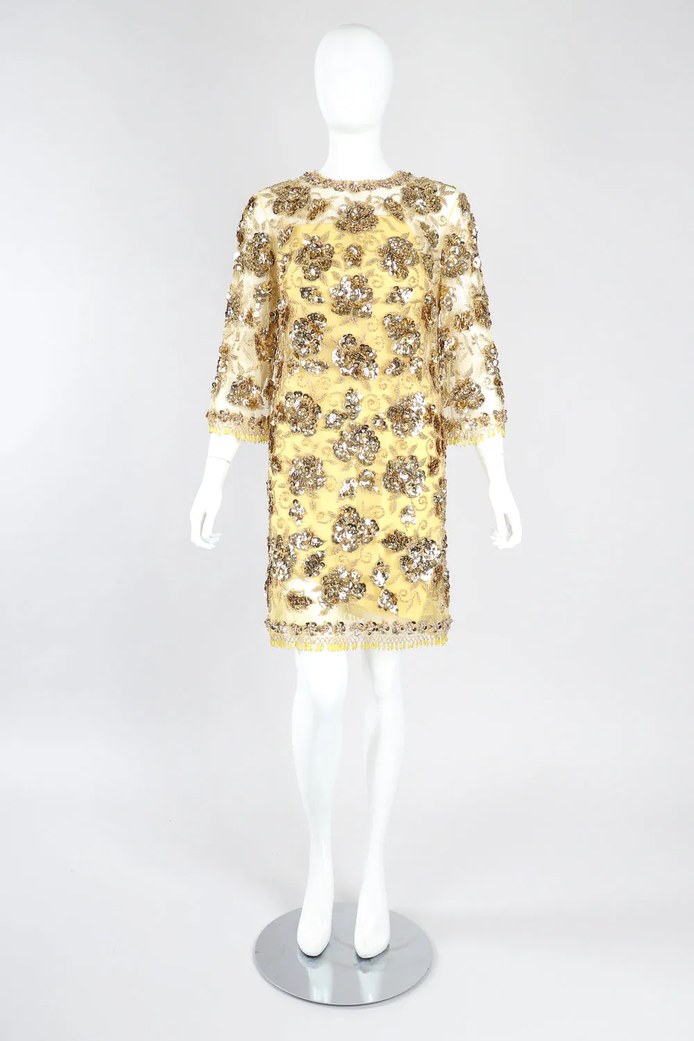 Golden Embellished Shift Dress