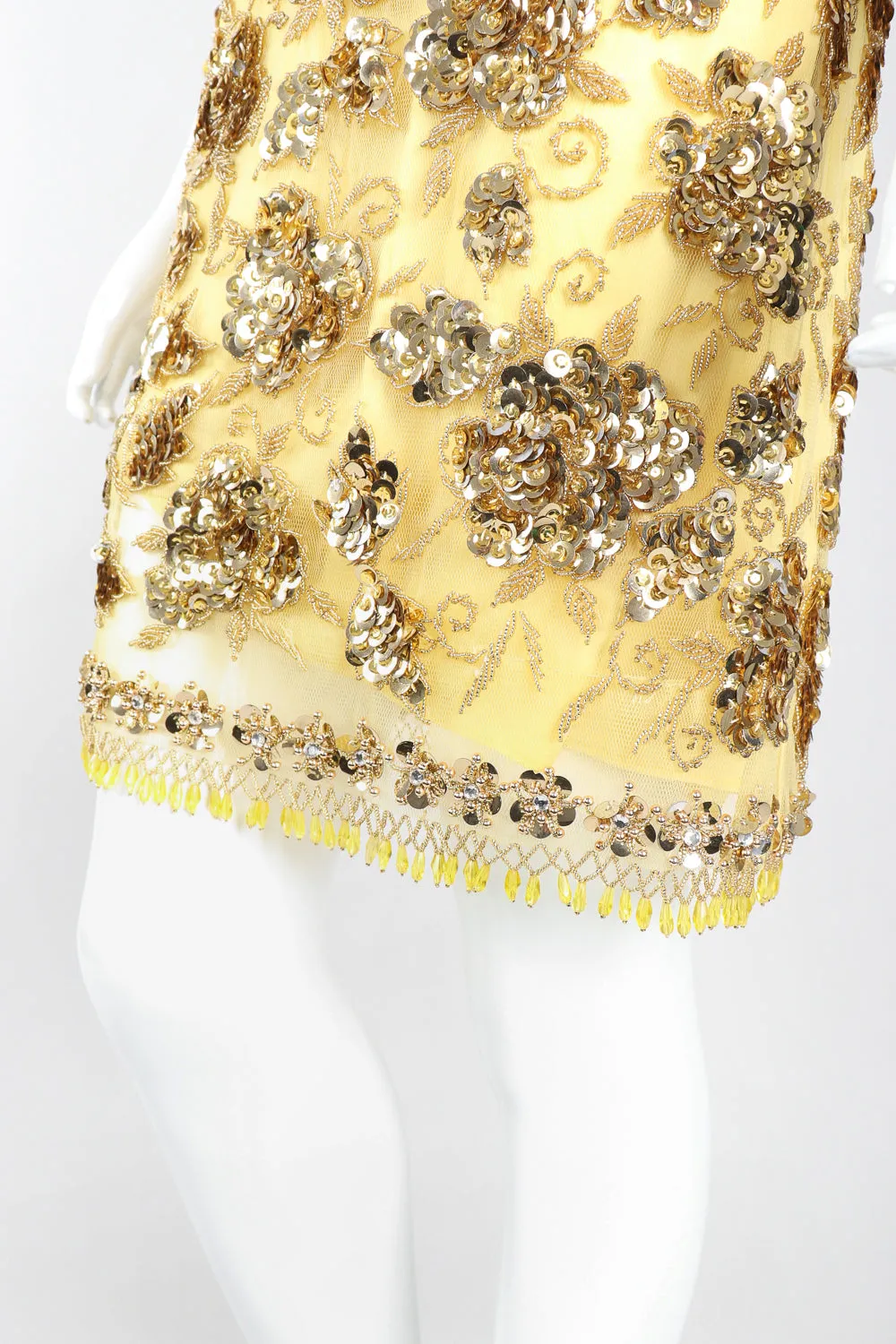 Golden Embellished Shift Dress