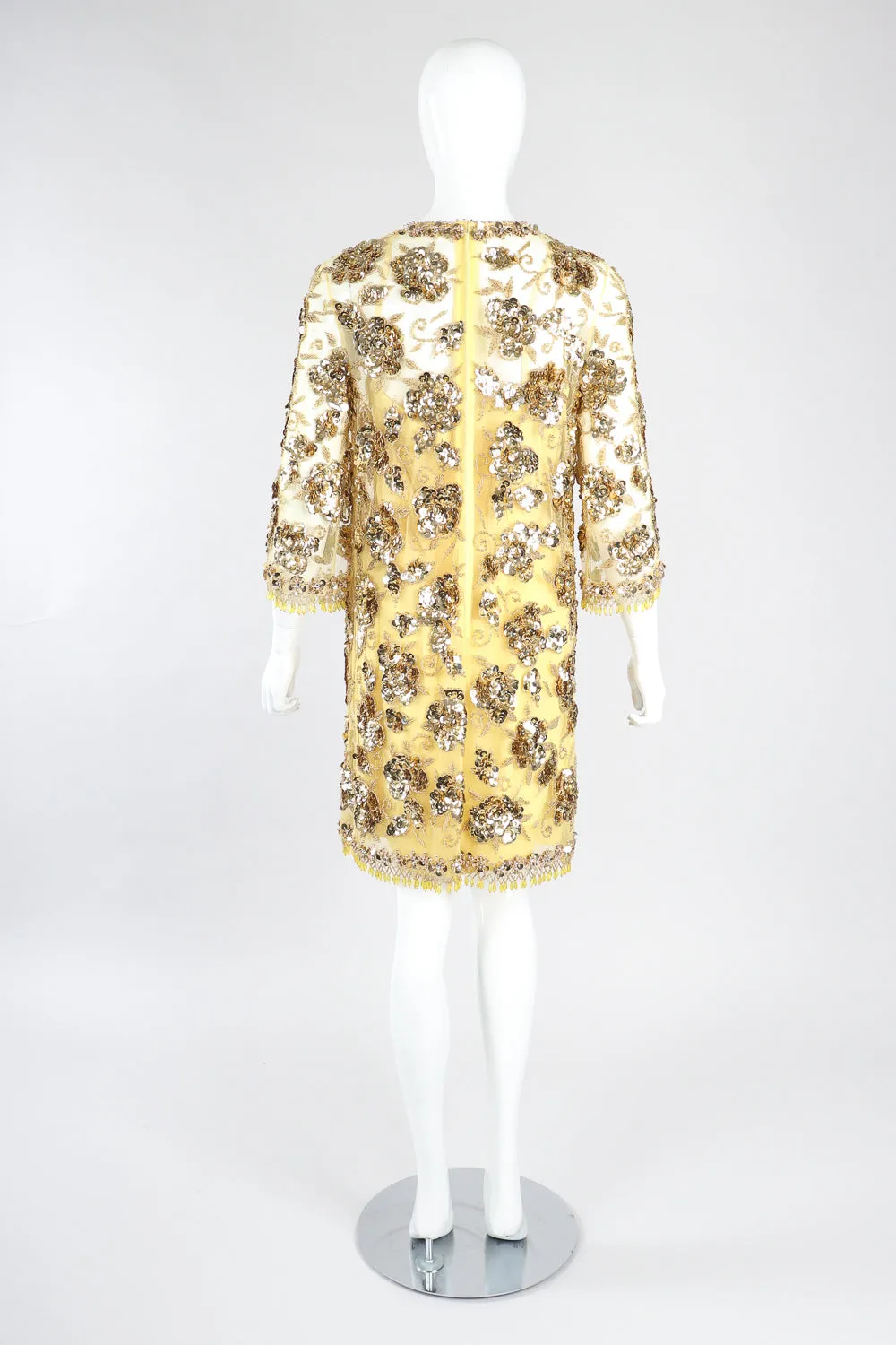 Golden Embellished Shift Dress