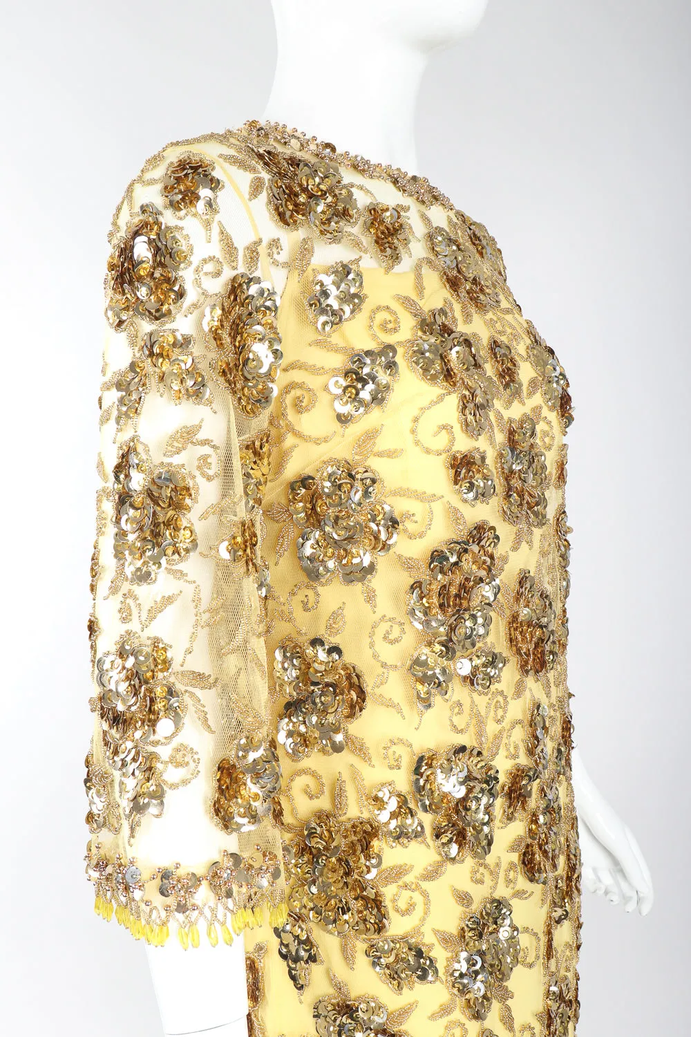 Golden Embellished Shift Dress