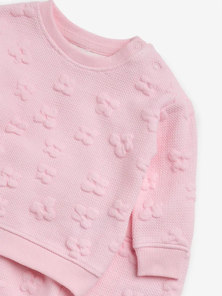 HOP Baby Pink Circular Patterned Sweatshirt and Joggers Set