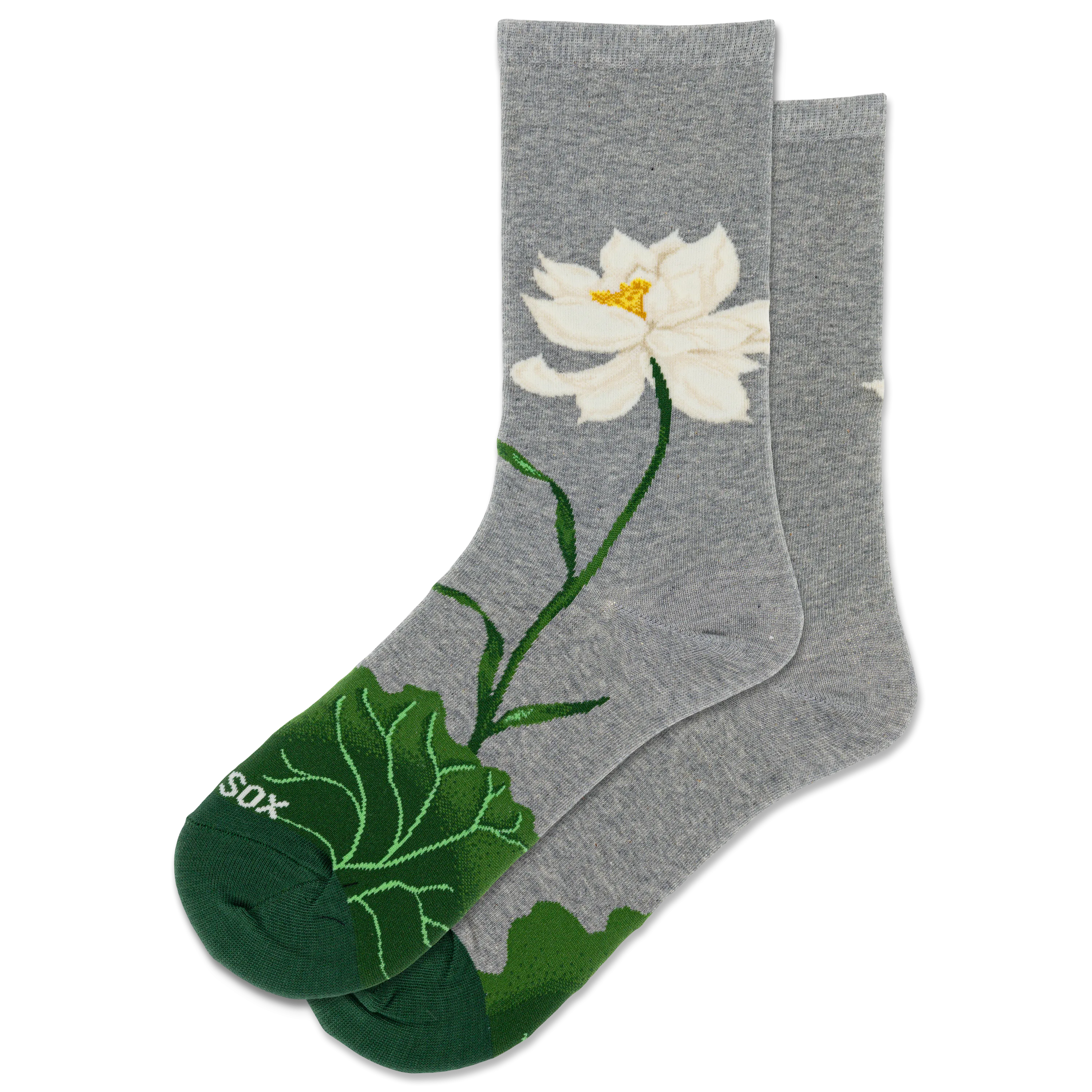 HOTSOX Women's White Lotus Crew Socks