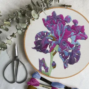 Iris Embroidery Kit - Kate Wyatt Fine Art