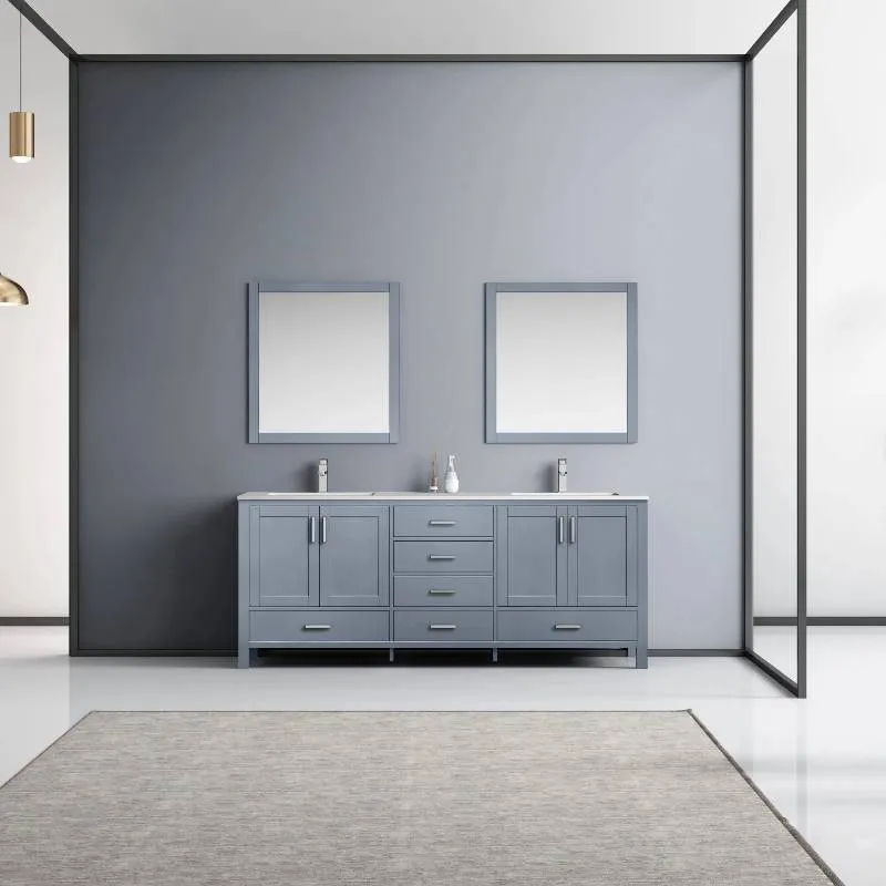 Jacques Modern Dark Grey 80 Double Sink Vanity Set | LJ342280DBWQM30F