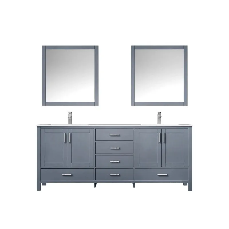 Jacques Modern Dark Grey 80 Double Sink Vanity Set | LJ342280DBWQM30F