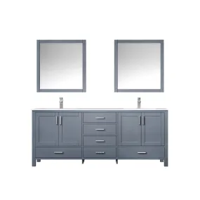 Jacques Modern Dark Grey 80 Double Sink Vanity Set | LJ342280DBWQM30F