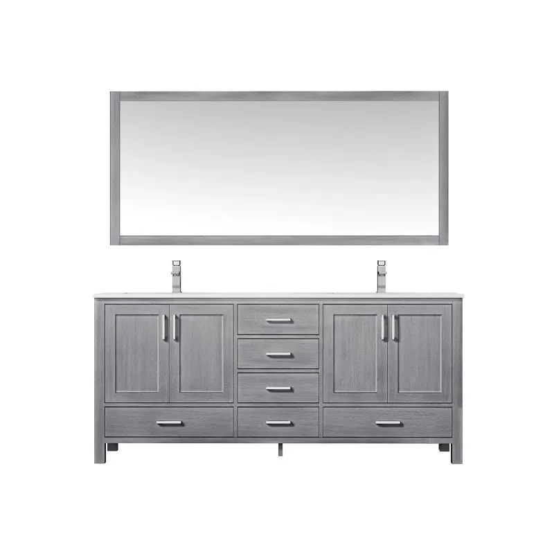 Jacques Modern Distressed Grey 72 Double Sink Vanity Set | LJ342272DDWQM70F