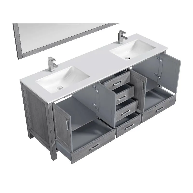 Jacques Modern Distressed Grey 72 Double Sink Vanity Set | LJ342272DDWQM70F