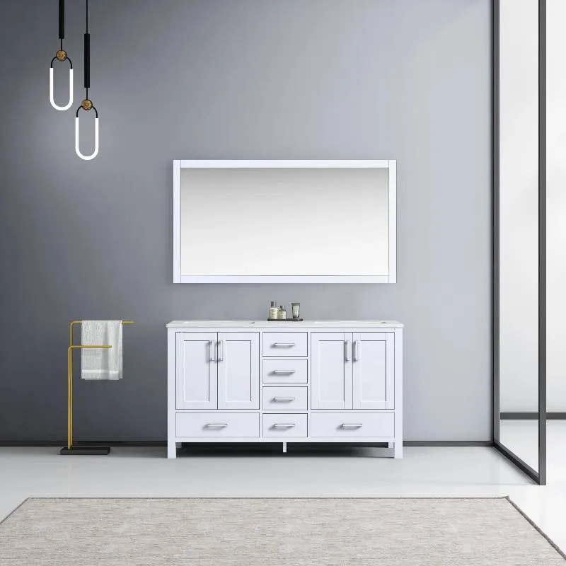 Jacques Modern White 60 Double Sink Vanity Set | LJ342260DAWQM58F