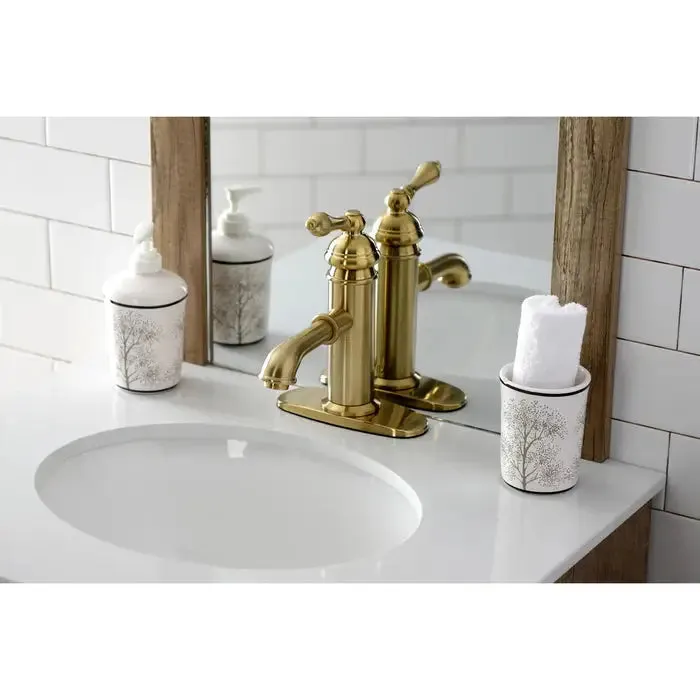 Kingston Brass American Classic KS7417ACL Single-Handle 1-Hole Deck Mount Bathroom Faucet with Brass Pop-Up