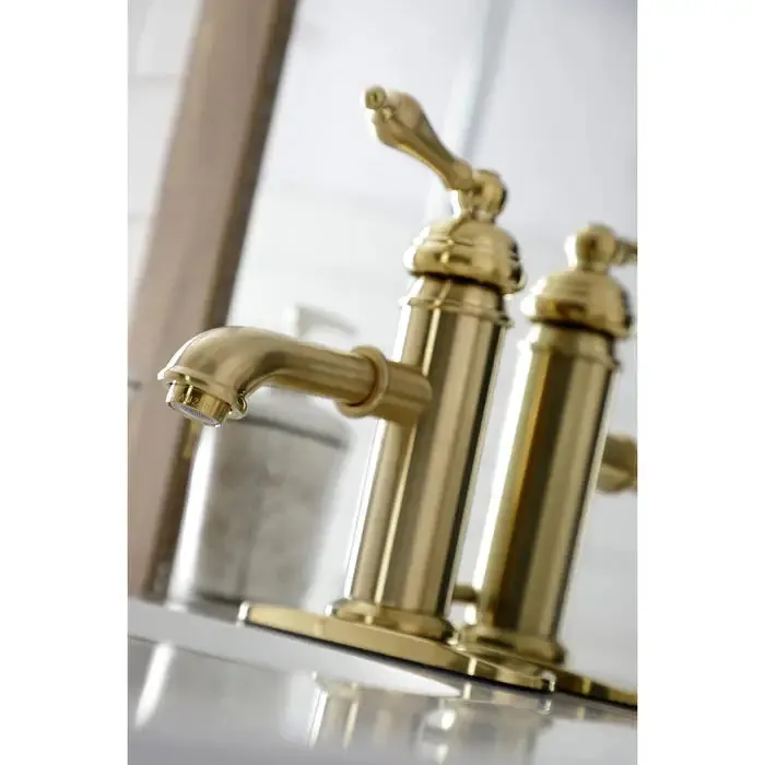 Kingston Brass American Classic KS7417ACL Single-Handle 1-Hole Deck Mount Bathroom Faucet with Brass Pop-Up