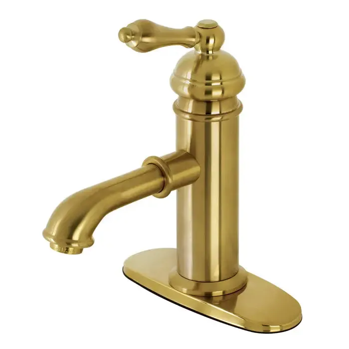 Kingston Brass American Classic KS7417ACL Single-Handle 1-Hole Deck Mount Bathroom Faucet with Brass Pop-Up