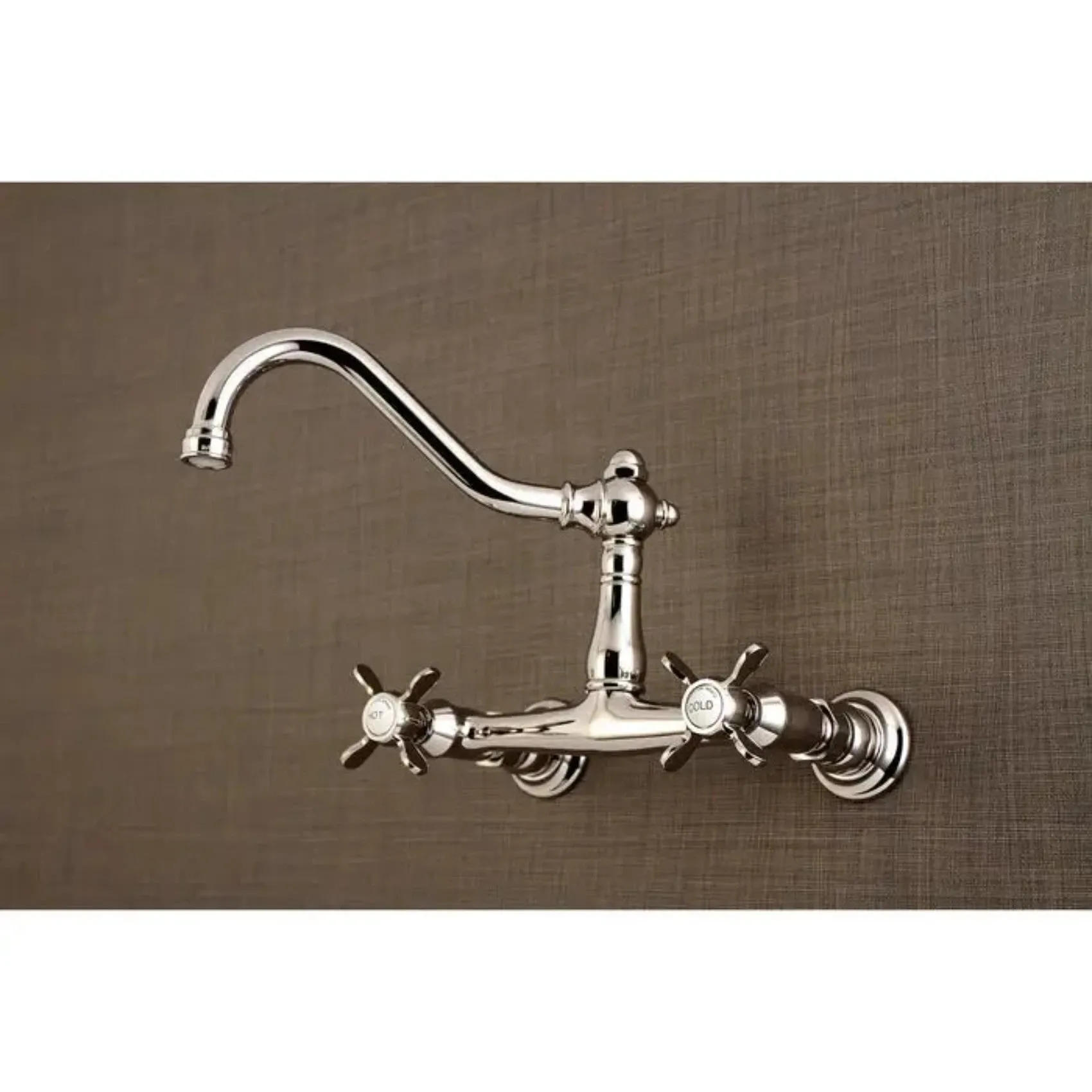 Kingston Brass Essex KS324XBEX-P Two-Handle 2-Hole Wall Mounted Bathroom Faucet