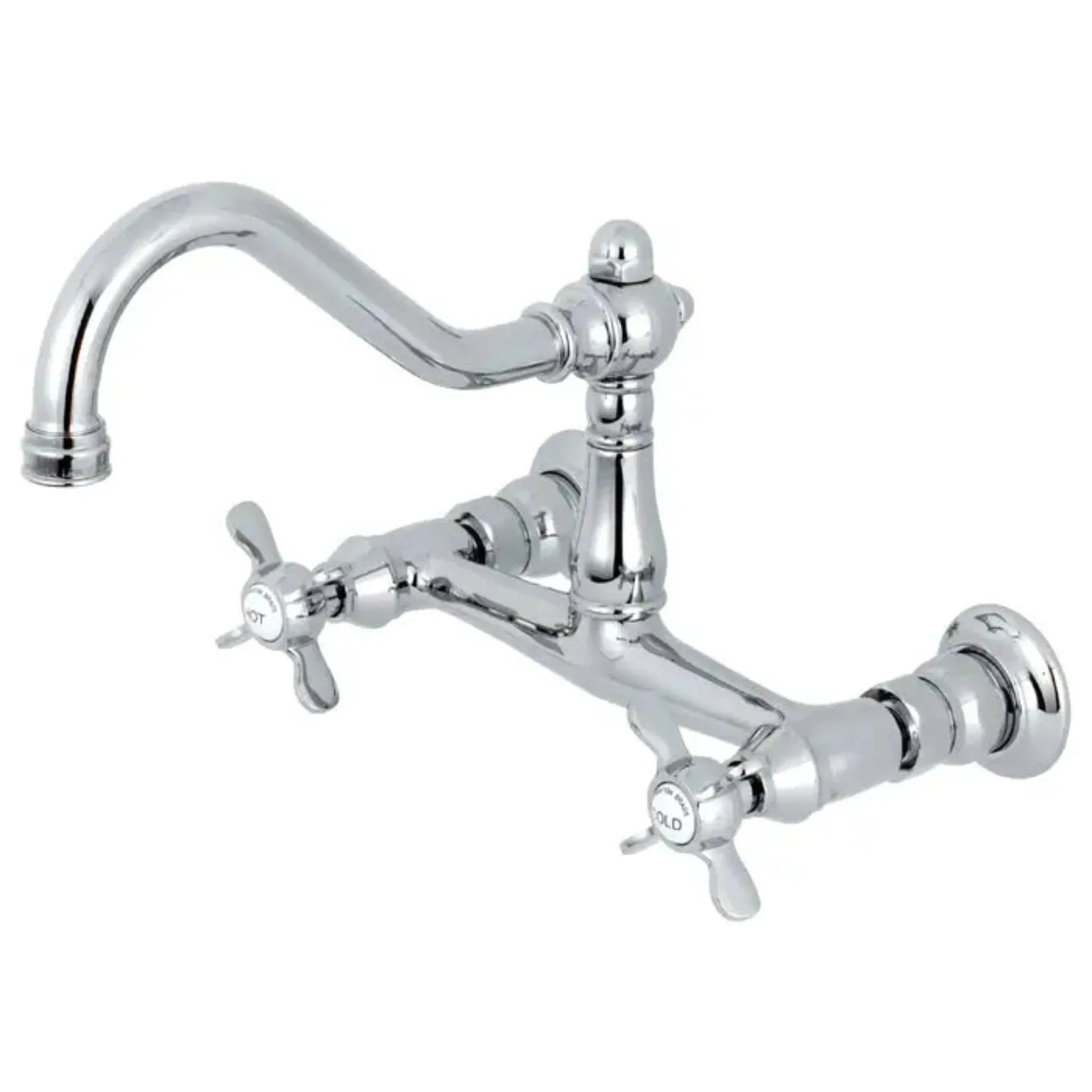 Kingston Brass Essex KS324XBEX-P Two-Handle 2-Hole Wall Mounted Bathroom Faucet