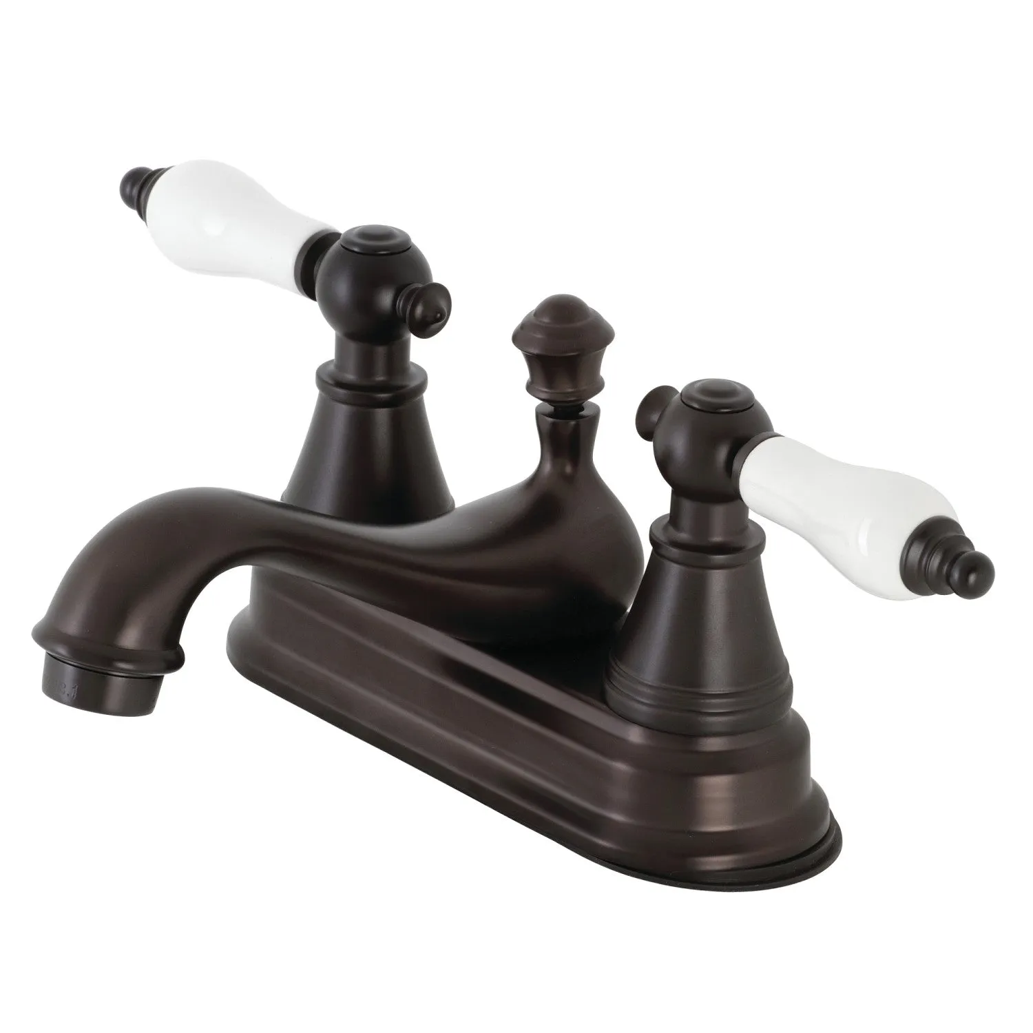 Kingston Brass FSY3605PL English Classic Double-Handle 4 Centerset Bathroom Faucet with Pop-Up Drain, Oil Rubbed Bronze