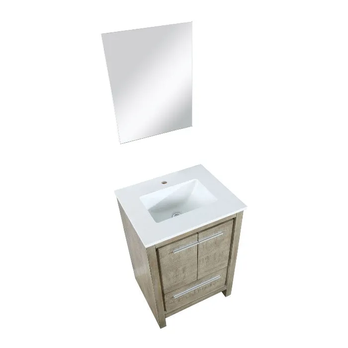 Lexora Contemporary Lafarre 24 Rustic Acacia Single Sink Bathroom Vanity | LLF24SKSOSM18