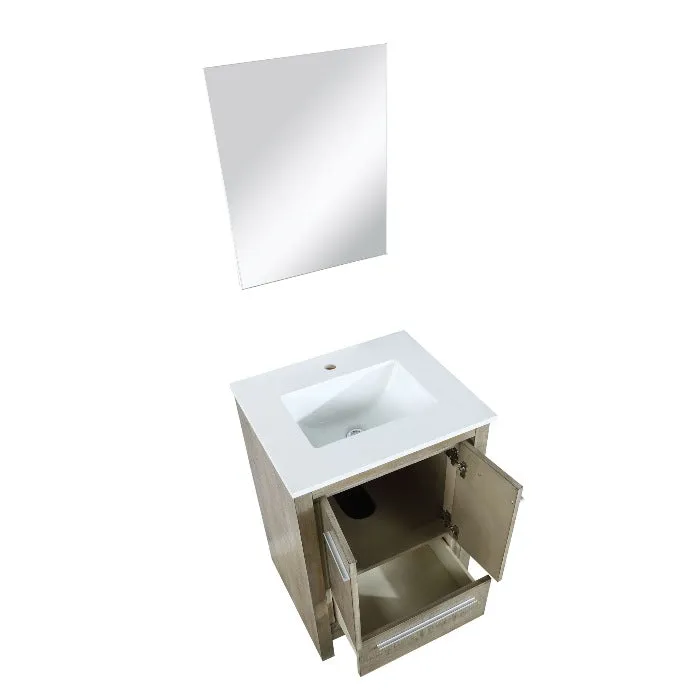 Lexora Contemporary Lafarre 24 Rustic Acacia Single Sink Bathroom Vanity | LLF24SKSOSM18