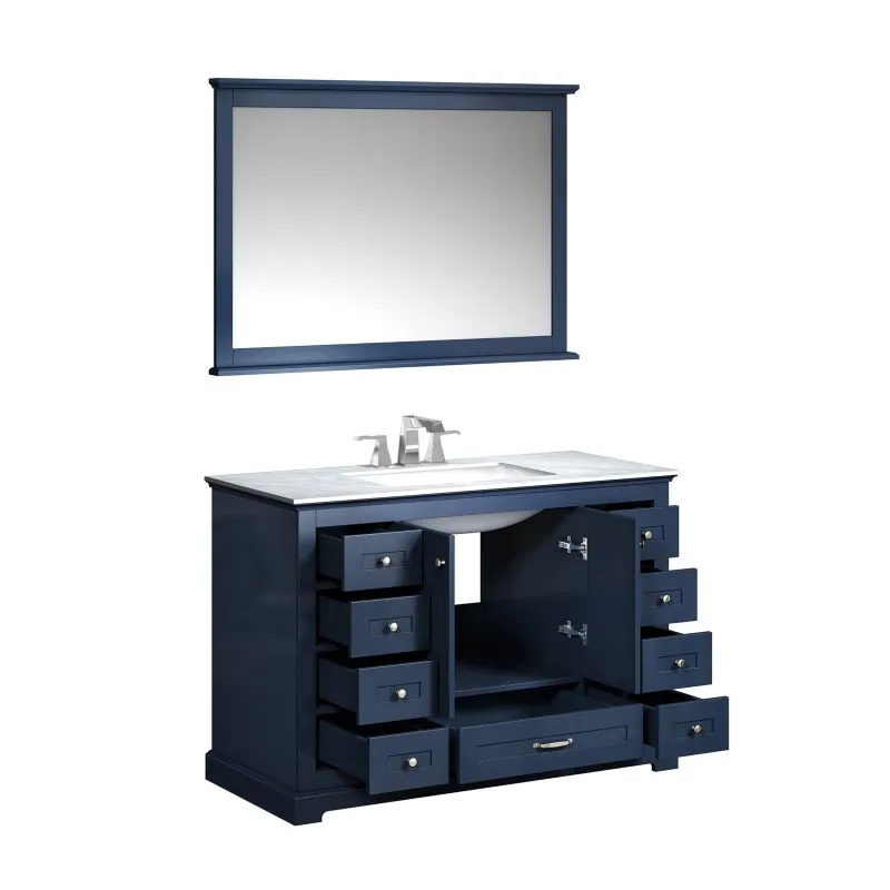 Lexora Dukes Transitional Navy Blue 48 Single Sink Vanity Set | LD342248SEDSM46F