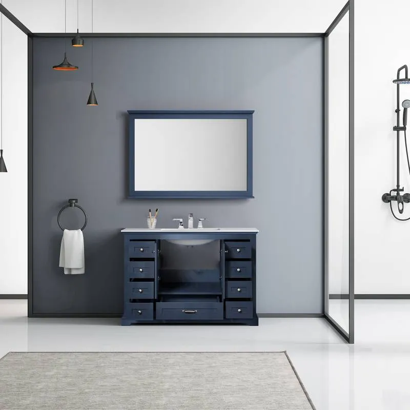 Lexora Dukes Transitional Navy Blue 48 Single Sink Vanity Set | LD342248SEDSM46F