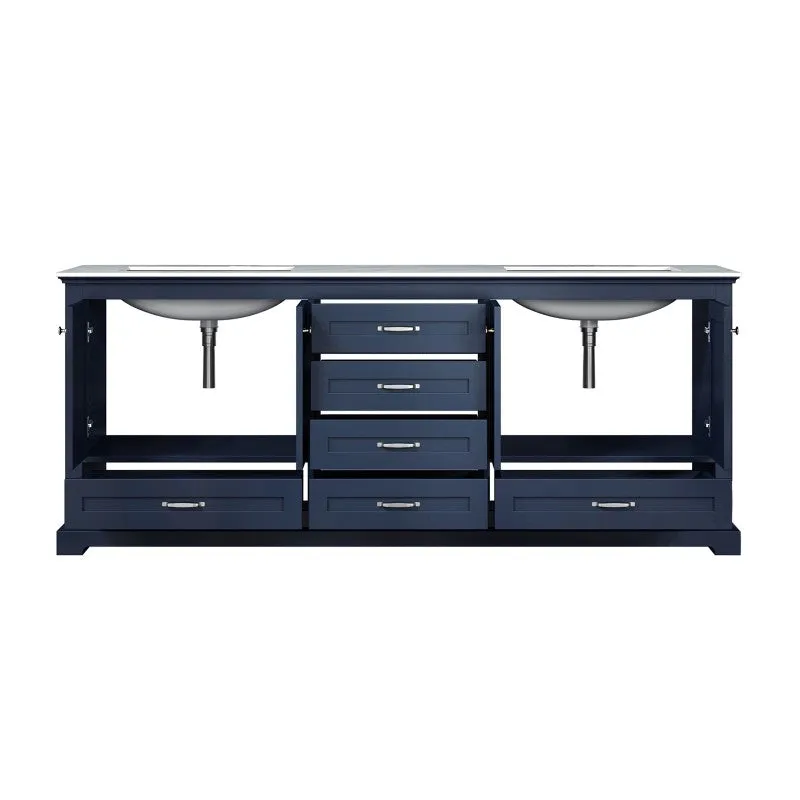 Lexora Dukes Transitional Navy Blue 80 Double Vanity | LD342280DEDS000