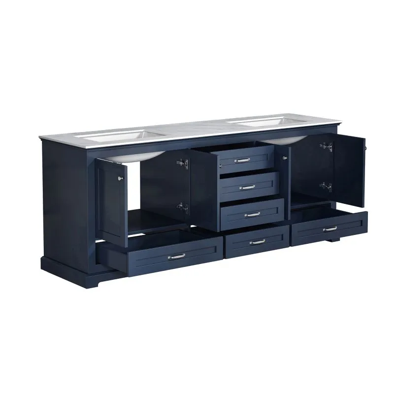 Lexora Dukes Transitional Navy Blue 80 Double Vanity | LD342280DEDS000