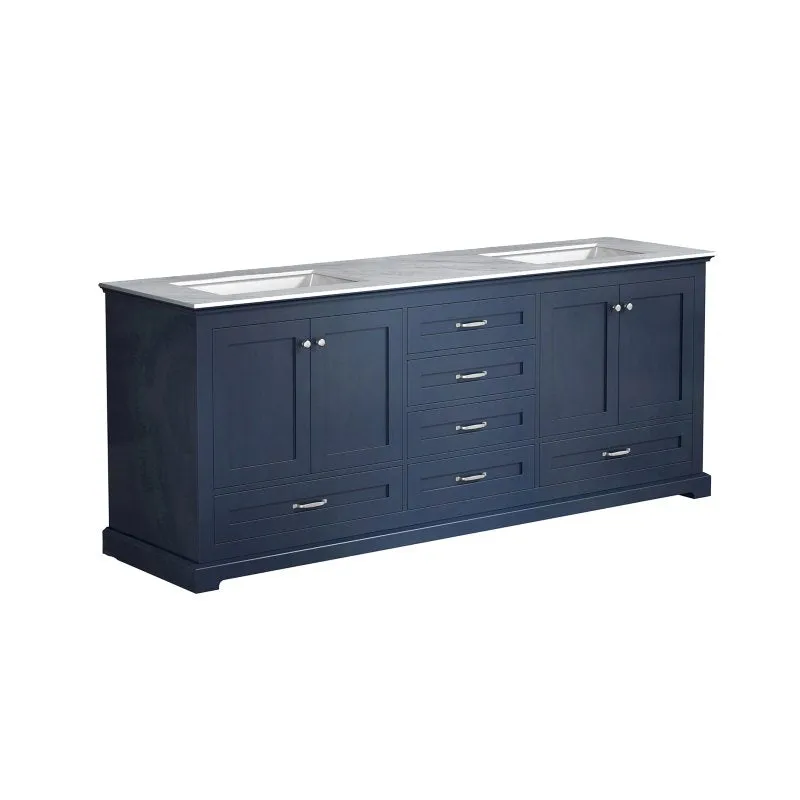 Lexora Dukes Transitional Navy Blue 80 Double Vanity | LD342280DEDS000