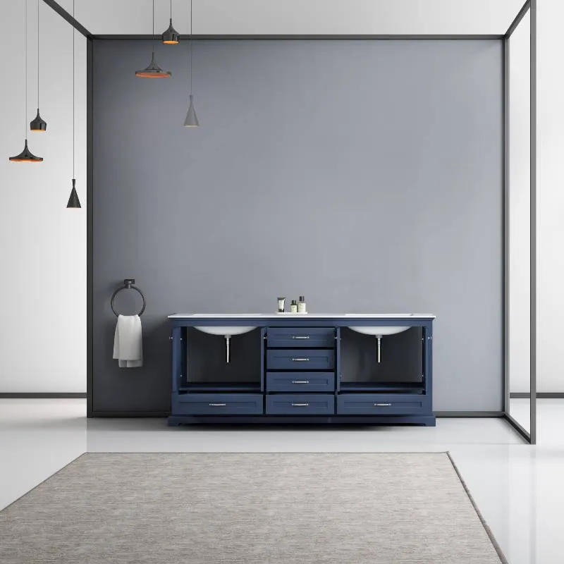 Lexora Dukes Transitional Navy Blue 80 Double Vanity | LD342280DEDS000