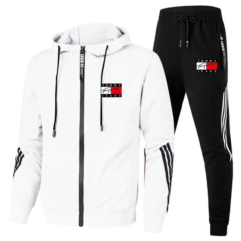 Men's Tracksuit Zipper Hoodies Sweatpants All Season Casual Sports Jackets Jogging set