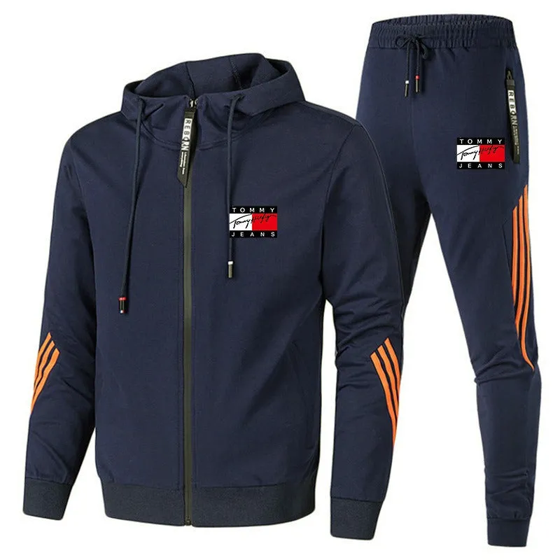 Men's Tracksuit Zipper Hoodies Sweatpants All Season Casual Sports Jackets Jogging set