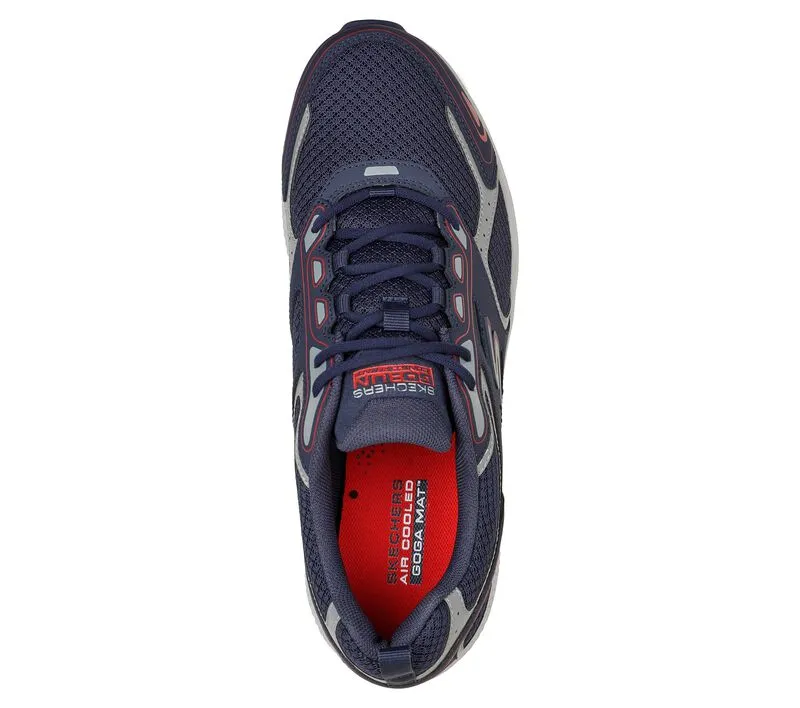 Men's Wide Fit Skechers 220034 Go Run Consistent Running Trainers - Navy/Red - Goga Mat