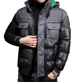 Men's Woven Jacket Windbreaker Insulated Cold Resistance Vintage Streetwear Tactical Coats Puffer Jacket | 7718A