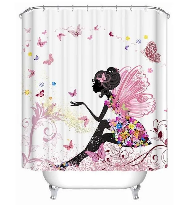 Modern Art Shower Curtain Set - Vibrant Elephant & Elegant African Girl Options