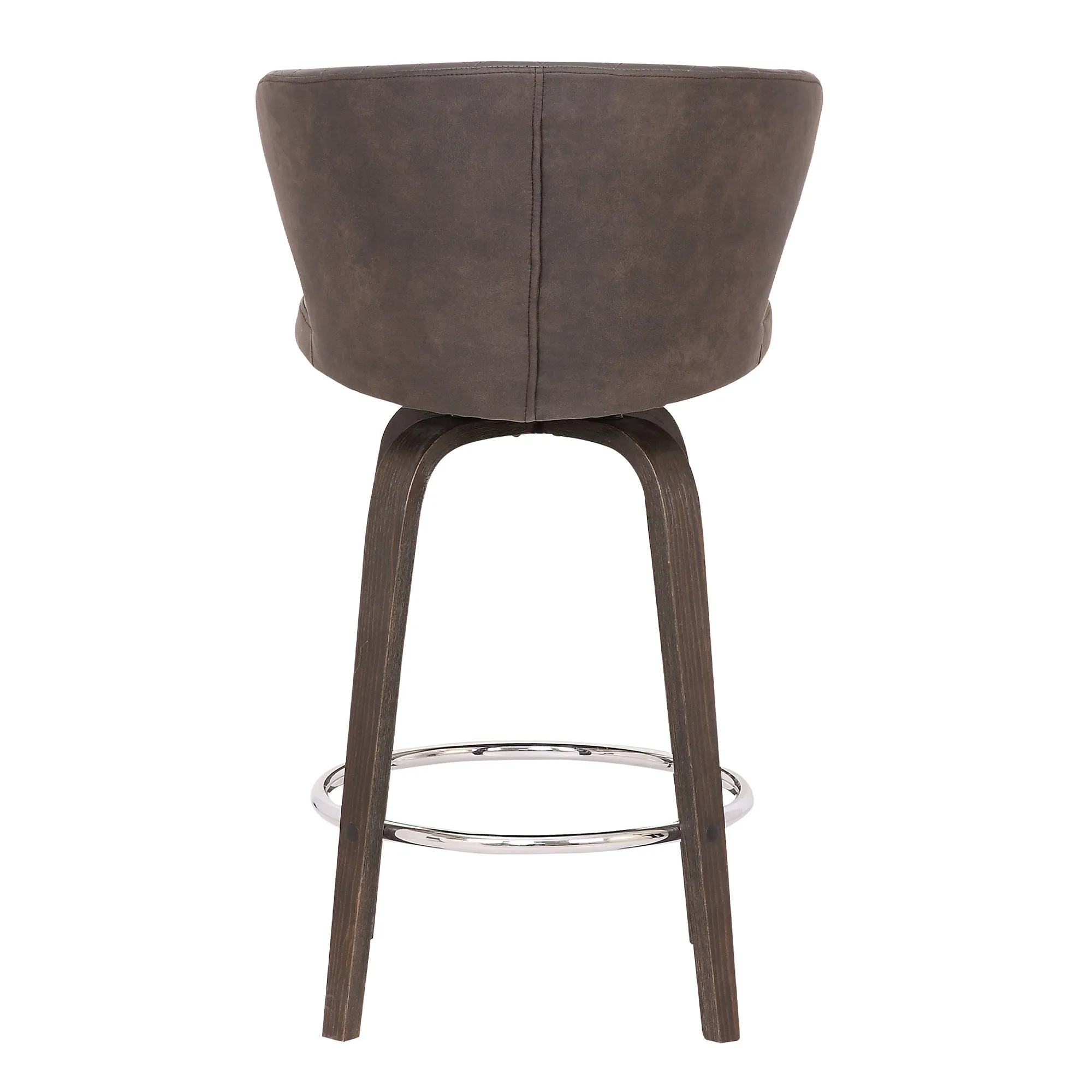 Mynette 26 Swivel Brown Faux Leather Bar Stool