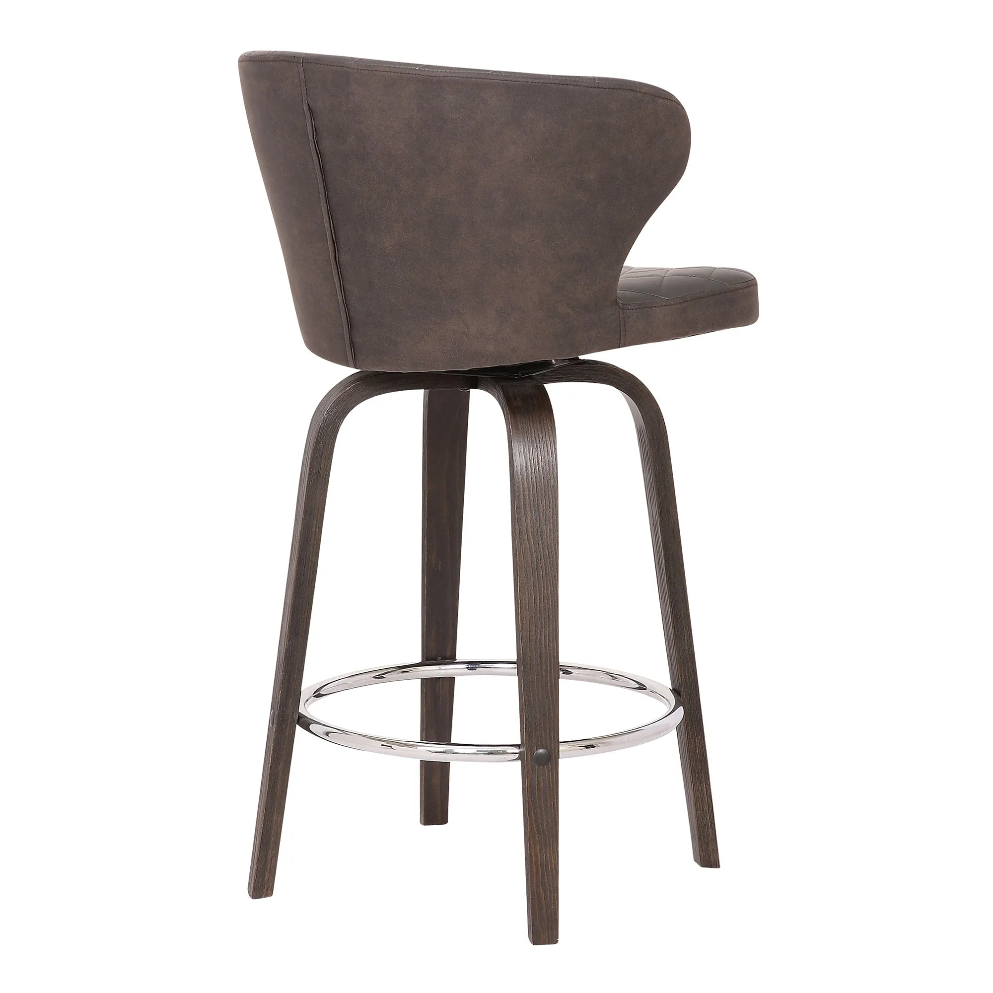 Mynette 26 Swivel Brown Faux Leather Bar Stool