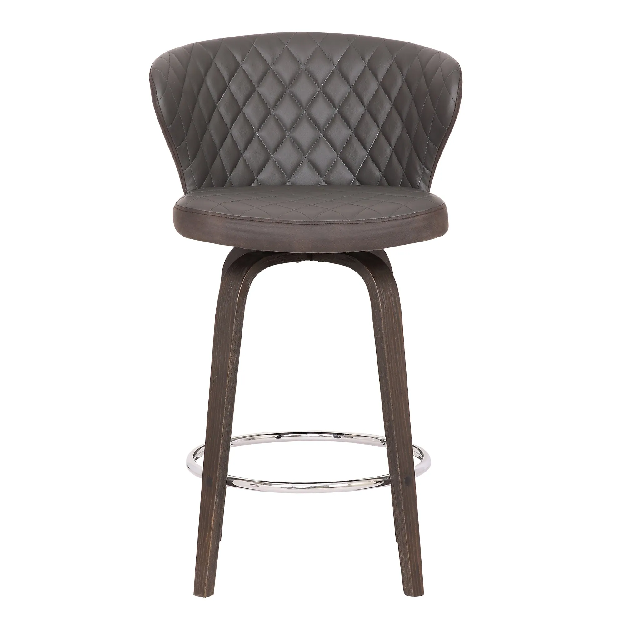 Mynette 30 Swivel Brown Faux Leather Bar Stool