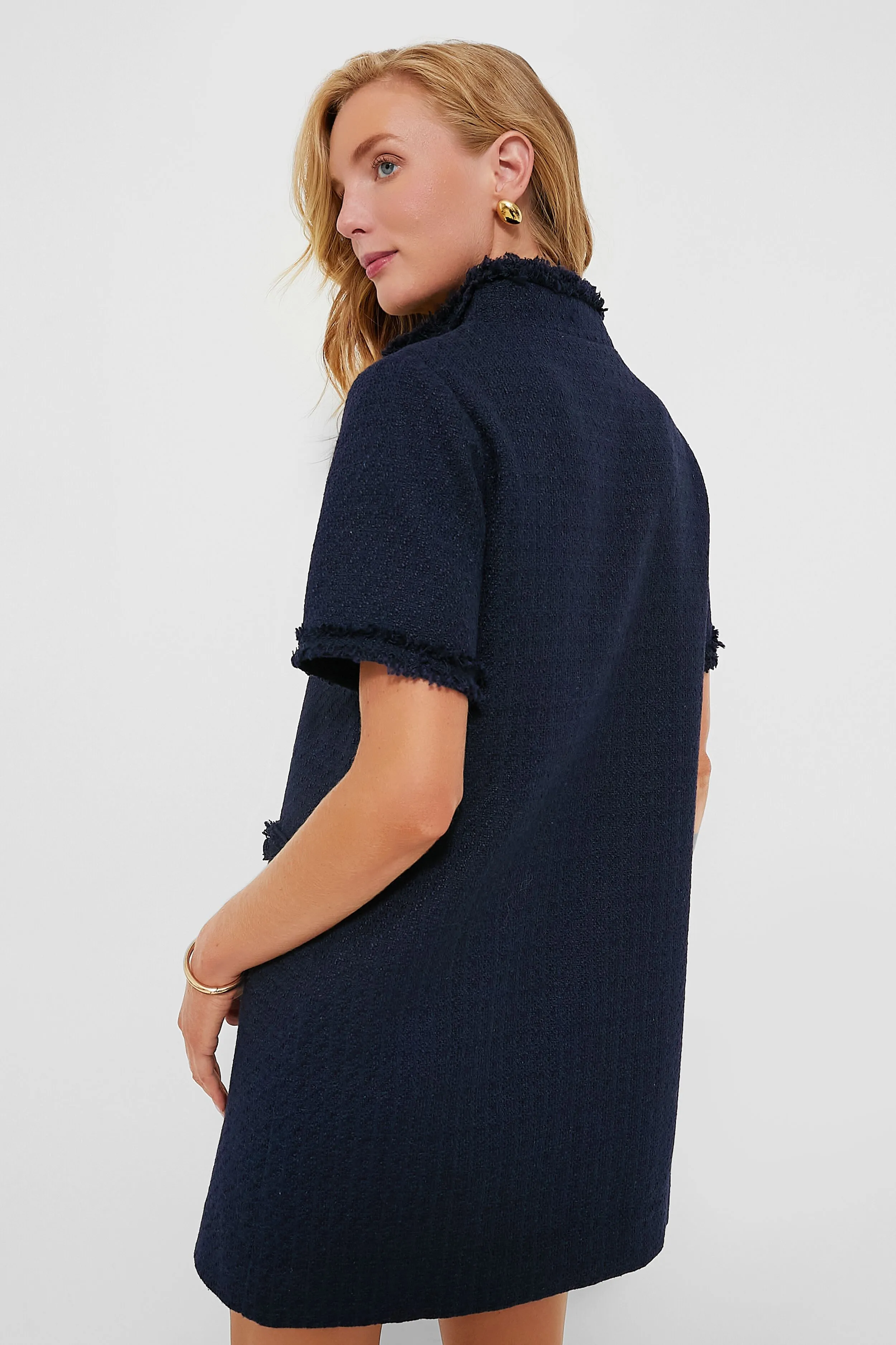 Navy Tweed Ophelia Dress