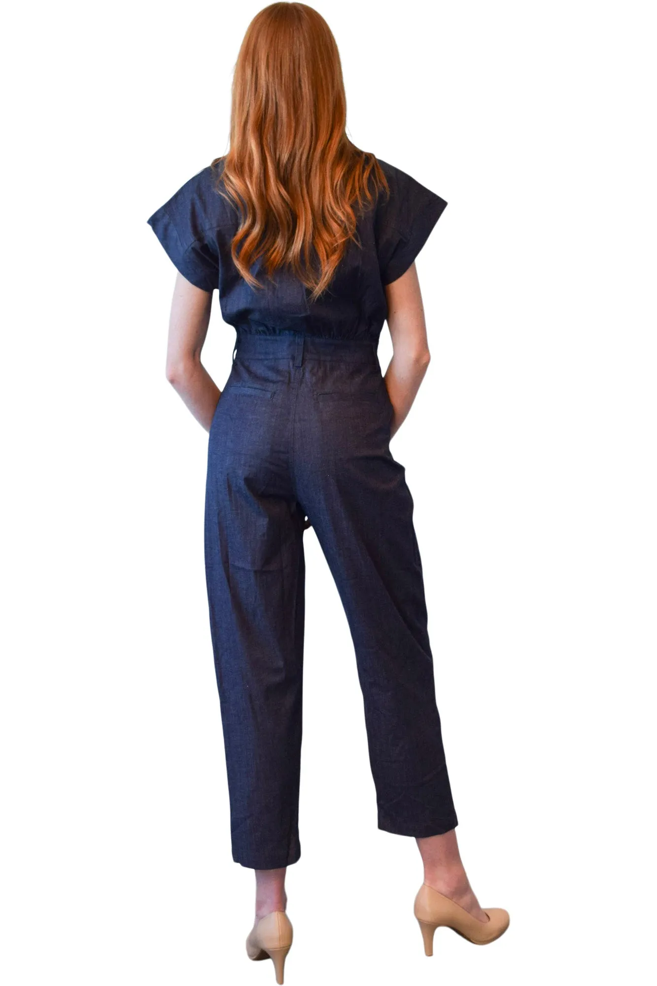 Never A Wallflower Denim Jumpsuit in Dark Blue