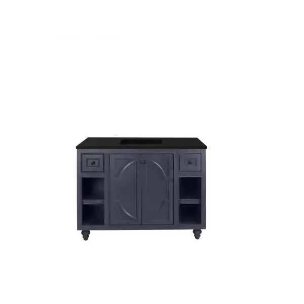 Odyssey 48 Maple Grey Bathroom Vanity with Matte Black VIVA Stone Solid Surface Countertop