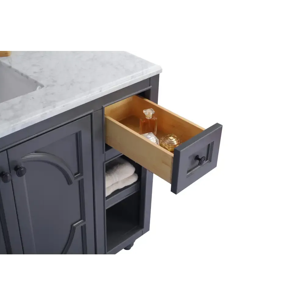 Odyssey 48 Maple Grey Bathroom Vanity with Matte Black VIVA Stone Solid Surface Countertop