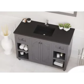 Odyssey 48 Maple Grey Bathroom Vanity with Matte Black VIVA Stone Solid Surface Countertop