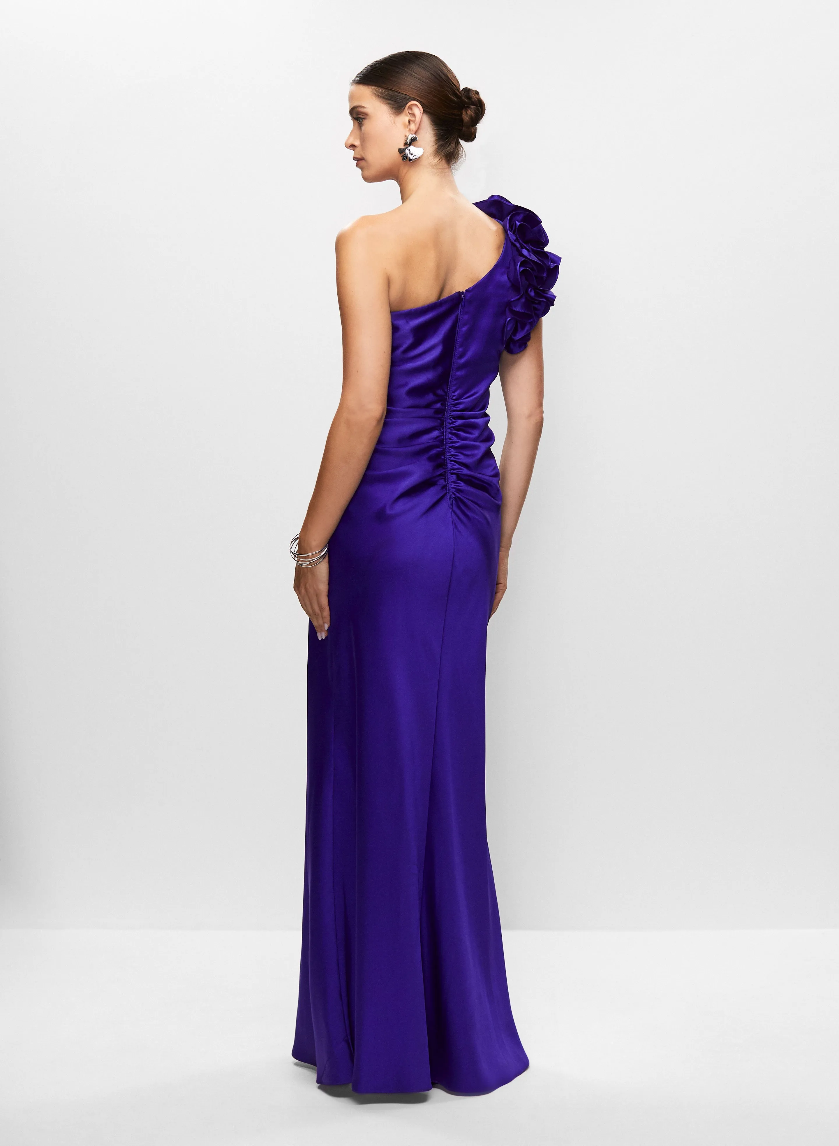 One-Shoulder Satin Gown