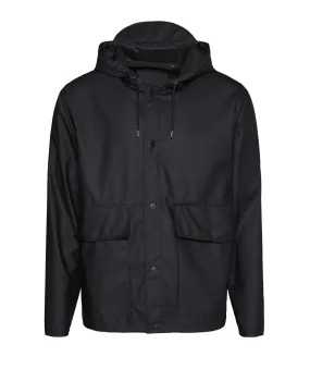 Rains Short Hooded Black Jacket