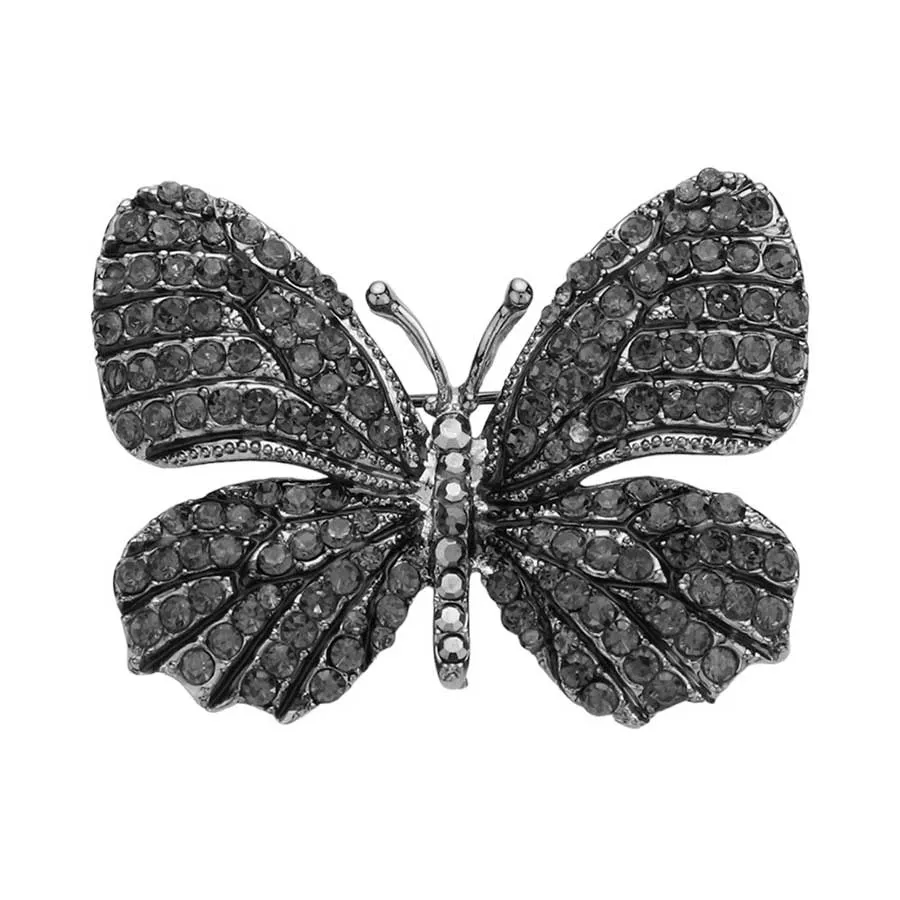 Rhinestone Pave Butterfly Pin Brooch