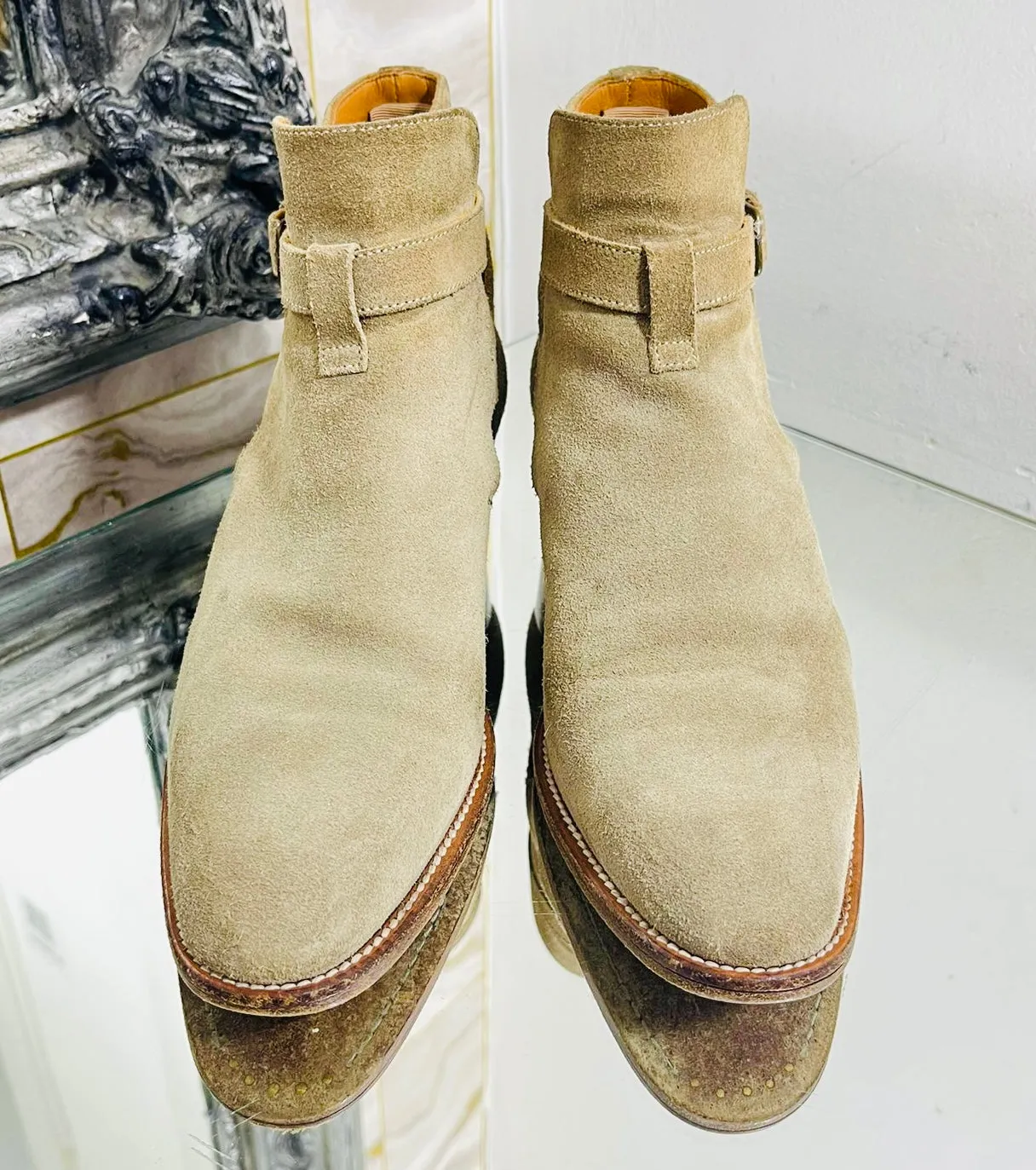 Saint Laurent Ratched Suede Ankle Boots. Size 35