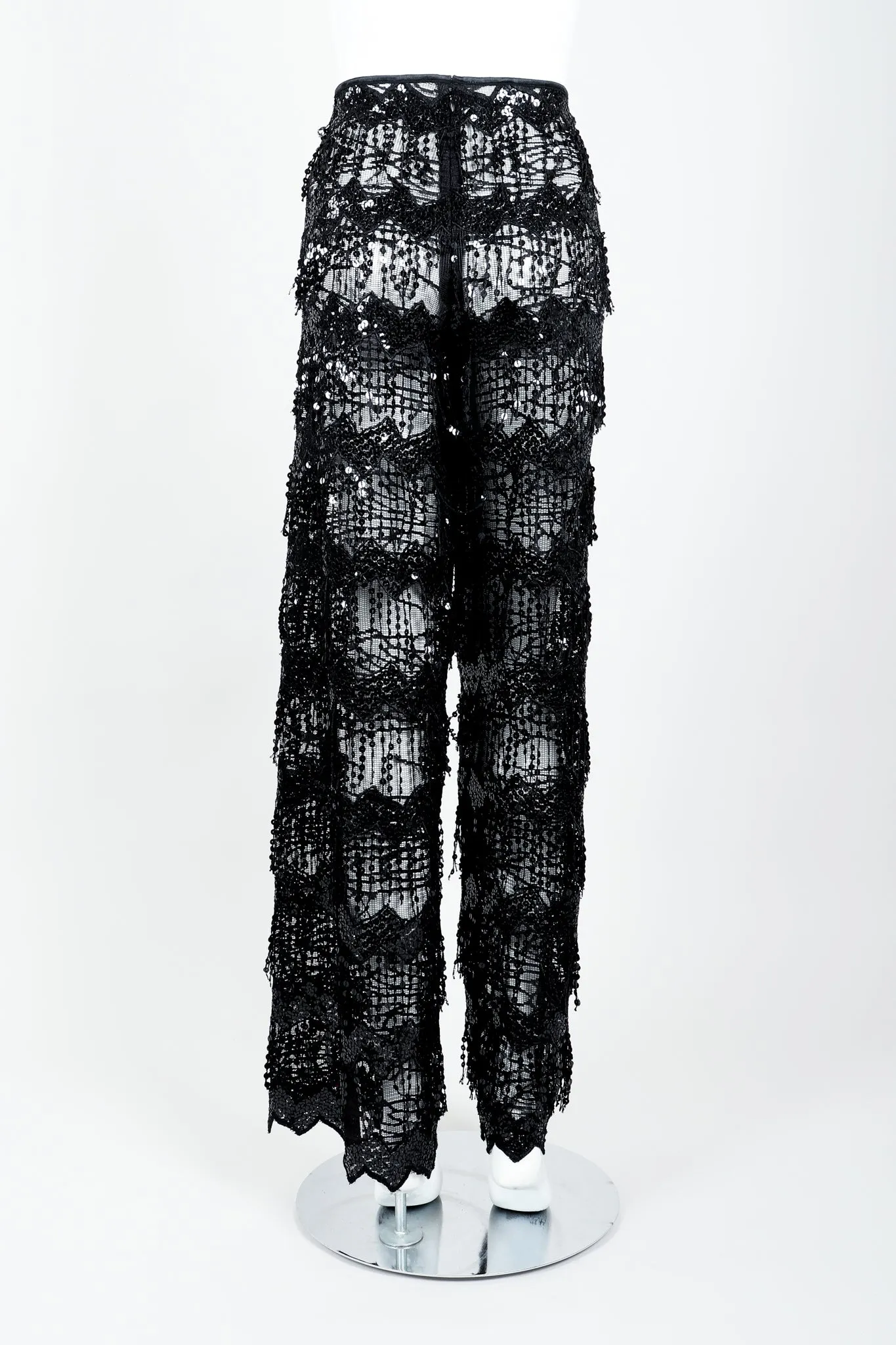 Sheer Sequin Fringe Pant