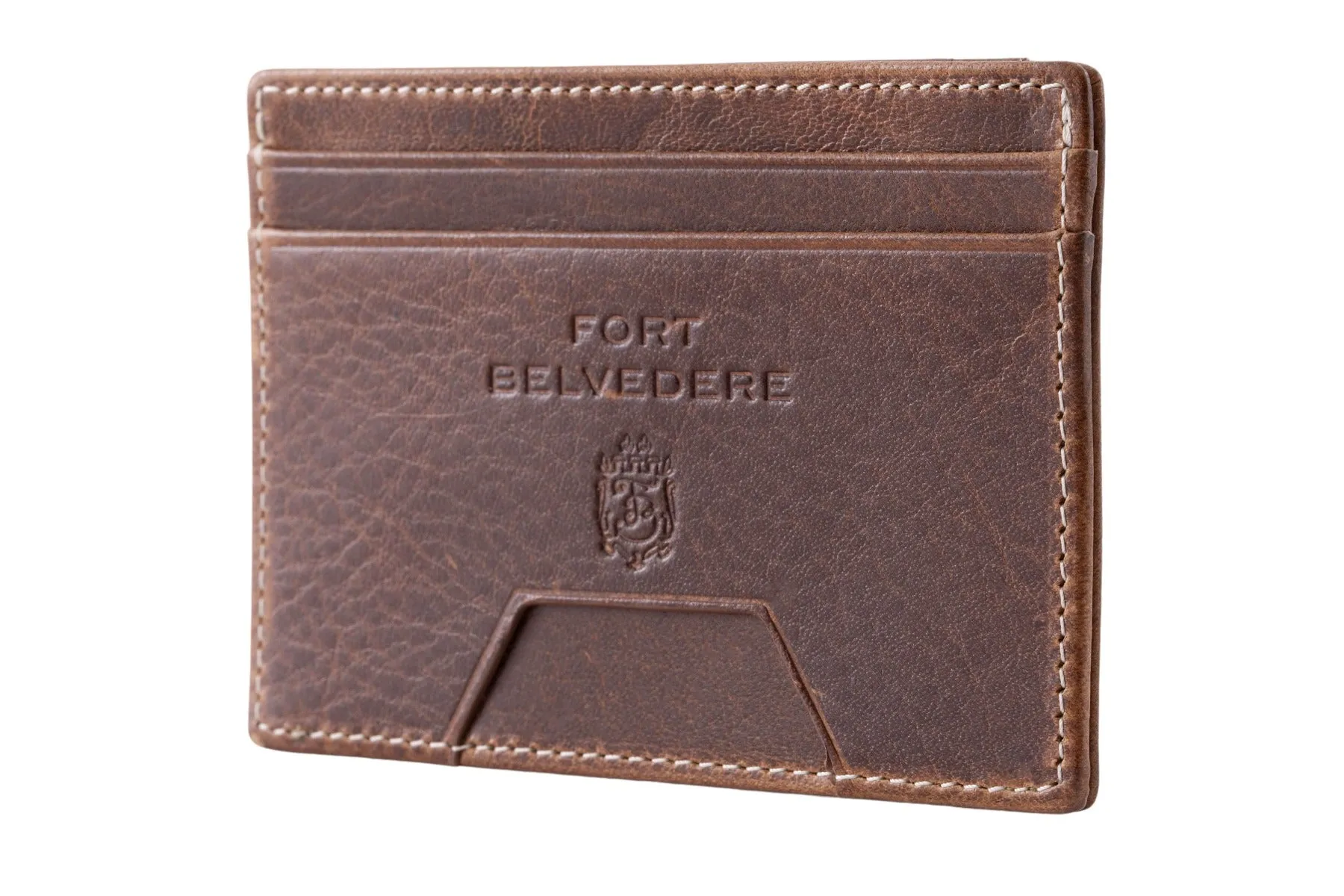 Slim Saddle Brown Dumont Leather Cardholder Wallet