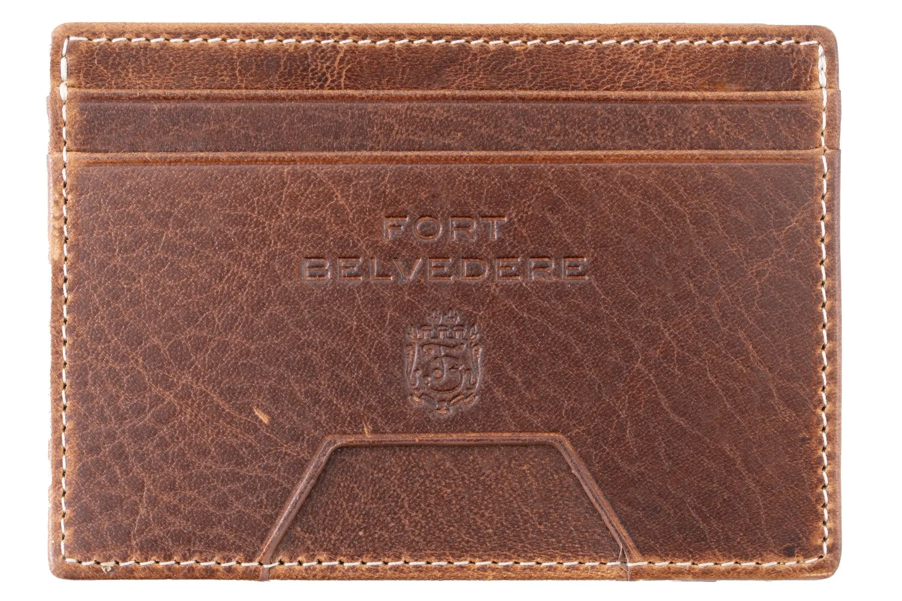 Slim Saddle Brown Dumont Leather Cardholder Wallet